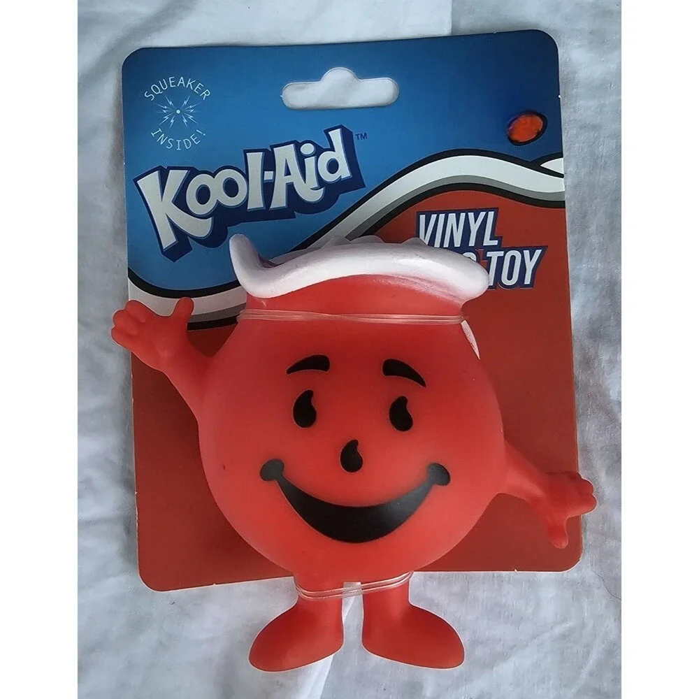 Brand New Kool-Aid Squeak Vinyl Dog Toy. Quality Vinyl. Red, Squeaker, NEW4